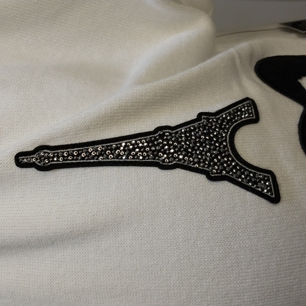 Nwt Xl &LARGE Karl Lagerfeld White Cardigan with Black Accents - Picture 7 of 16